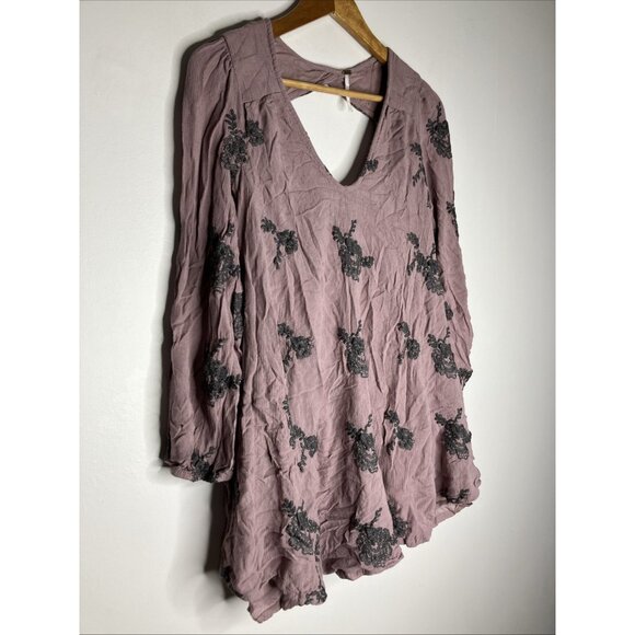 Free People Purple Gauze Dress Hippie Boho Women's Small Oversized Flowy READ - Picture 6 of 13